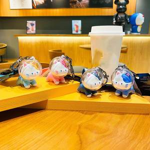 2024 High Quality Fashion Key Chain <b>Keyring</b> Pendant 3D Soft PVC Creative <b>Cute</b> Planet Cat Keychain - Product Image 2