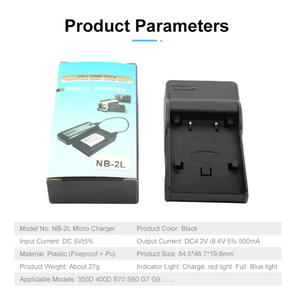 Cargador USB Individual Ringteam NB-2L con Luz Indicadora Compatible con Cámaras <span class=keywords><strong>Canon</strong></span> 350D 400D S70 S80 G7 <span class=keywords><strong>G9</strong></span> Enchufe Estadounidense - Product Image 3
