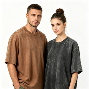 Camiseta de Hombre de Primera Calidad, 100% Algodón, Lavado Ácido, Cuello Redondo, Hombros Caídos, Personalizable con Logotipo, Premium - Product Image 2