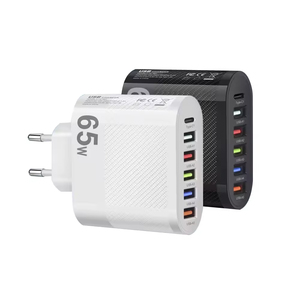 Caricatore da Muro USB Tipo C a 6 Porte (EU/US/UK) da 65W per Ricarica Rapida, Compatibile con <span class=keywords><strong>iPhone</strong></span> 17 16 15 14 13 12 11 Pro Max, Xiaomi, Samsung - Product Image 2