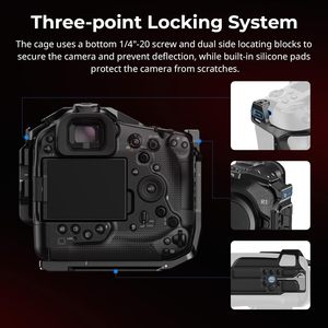 Jaula de protección completa SmallRig 5413 para <span class=keywords><strong>Canon</strong></span> <span class=keywords><strong>R1</strong></span> con soporte de zapata fría desmontable y placas de liberación rápida con orificios ARRI de 1/4"-20 y 3/8"-16 - Product Image 2