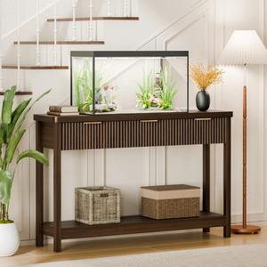 <span class=keywords><strong>Table</strong></span> console d'entrée moderne de luxe, mince, de 51 pouces, <span class=keywords><strong>avec</strong></span> 3 tiroirs et étagère ouverte pour le couloir, le salon, le hall d'entrée - Product Image 4