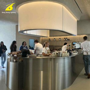 Plafonnier encastré incurvé moderne, panneau LED à lumière douce personnalisé pour la décoration de café, boulangerie, salle d'exposition - Product Image 4