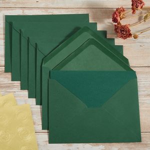 Confezione da 50 buste A7 <span class=keywords><strong>verde</strong></span> scuro con <span class=keywords><strong>cartoncino</strong></span> piegato 5x7 spessi e adesivi dorati per biglietti di auguri - Product Image 6