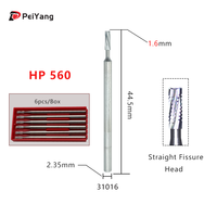 1 pièce Fraise en carbure de tungstène HP pour laboratoire dentaire, à tête droite pour fissures, outil de laboratoire