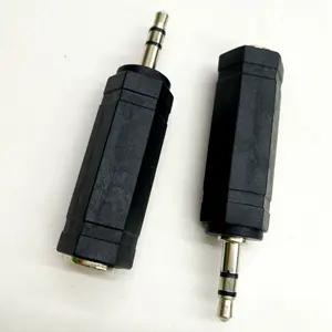 Factory direct sale 3.5 mm plastic audio jack adapter connector to 6.35 mm audio socket