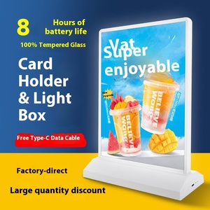 Xách tay A4/A5 Bảng thẻ <span class=keywords><strong>LED</strong></span> hộp đèn hai mặt bảng hiển thị hình chữ nhật cho bàn ăn Giá hộp đèn - Product Image 1