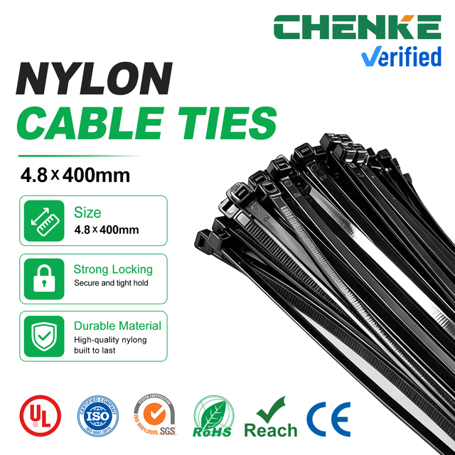 ChenKe 4.8x400mm Custom Color Nylon 66 Self-Locking UV Resistant Cable Tie Zip Tie CE UL ROHS Certified OEM