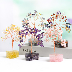 งานฝีมือคริสตัลธรรมชาติต้นไม้นำโชควัสดุผสมสำหรับตกแต่งบ้าน - Product Image 4