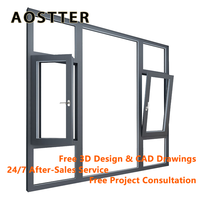 Ventana Abatible y Giratoria de Ahorro Energético AOSTTER, Ventanas Modernas de Aluminio, Ventanas y Puertas Abatibles