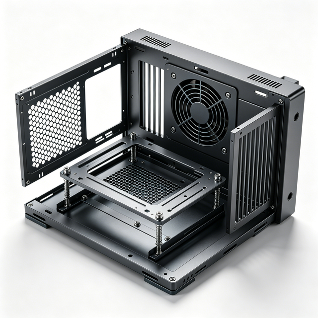 Shengxiang Industrial 1U Metal Server Chassis Enclosure for Mining OEM 19 Inch Rack Case with Fan Holes