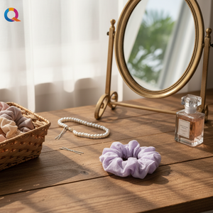 Fasce per capelli elastiche con fiori di raso di lusso retrò per donne e ragazze di moda con coda di cavallo vendita all'ingrosso - Product Image 3