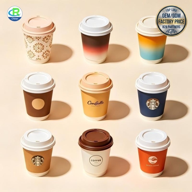 Luxury Matte Finish Paper Cup Custom Gold Foil Logo Printed Premium Disposable Coffee Cups for Boutique Cafe & Hotel Wholesale
