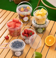 Ember Buah Plastik PP Transparan 1200ml Ramah Lingkungan Sekali Pakai dengan Tutup Anti Bocor untuk Grosir, Penggunaan untuk Teh Buah dan Dessert