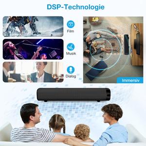 <span class=keywords><strong>Barre</strong></span> <span class=keywords><strong>de</strong></span> <span class=keywords><strong>son</strong></span> 16 pouces 50W pour <span class=keywords><strong>TV</strong></span>, 3 modes d'égalisation, <span class=keywords><strong>petite</strong></span> <span class=keywords><strong>barre</strong></span> <span class=keywords><strong>de</strong></span> <span class=keywords><strong>son</strong></span> avec connexion optique, auxiliaire, USB, RCA, DSP intégré, télécommande - Product Image 3