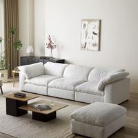 Nordisches Modernes Weißes Ecksofa-Set mit Tiefem Sitzbereich für Wohnzimmer, Umweltfreundlich
