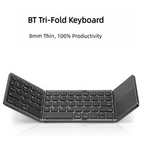 Keyboard Nirkabel Ultra Tipis Mini 2.4Ghz dengan Keypad Numerik, Keyboard Lipat Spanyol untuk Perjalanan, Tablet Laptop, Operasi Mekanis