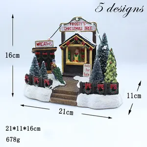 Рождественский домик с подсветкой, Рождественская деревня, светодиодные рождественские украшения