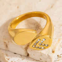 SUMMLY Vente en gros Bague ajustable motif feuille de serpent en zircon, plaqué or 18 carats, en acier inoxydable, étanche, bijoux de mode pour femme