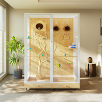 Maison pour oiseaux en bois spacieuse, volière d'intérieur, habitat confortable, design élégant pour les oiseaux de compagnie
