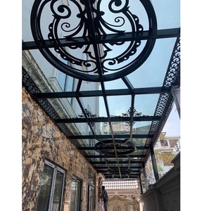 Pergola Classica in <span class=keywords><strong>Ferro</strong></span> Battuto con <span class=keywords><strong>Tettoia</strong></span> per Triciclo, Dimensioni Personalizzabili e Tetto in <span class=keywords><strong>Vetro</strong></span> Temperato - Product Image 6