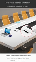 Bureau de réunion moderne en bois blanc personnalisé Table de conférence au design traditionnel pour l'école et le bureau