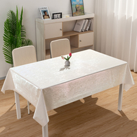 Nappe rectangulaire unie RNPT en tissu nacré blanc irisé avec motif discret, facile à nettoyer