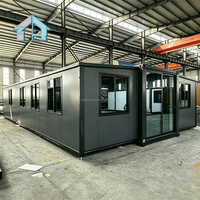 Conteneur de vie modulaire professionnel extensible de 40 pieds, en acier galvanisé à chaud épaissi, design moderne, à rupture de pont thermique