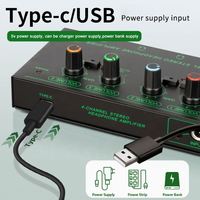 Xtuga EH06 Professional Monitor Splitter Mini Stereo Audio 6 Channel Headphone Amplifier Audio Amp Dengan Kontrol Untuk DJ Studio