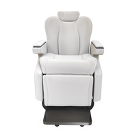 Fauteuil de Barbier Ergonomique Luxe Blanc Argenté 2025 – Durable, Moderne, en Acier Inoxydable, Siège en Cuir Inclinable, Pompe Hydraulique Robuste