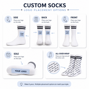 Calcetines Casuales de Moda para Uso Diario, Logotipo Personalizado, Impresión 3D, Sublimación Digital 360° sin Costuras, Calcetines de Poliéster hasta la Rodilla - Product Image 5