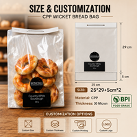 Sacs à pain transparents en CPP avec logo personnalisé, emballage plastique pour boulangerie, pour le stockage et la présentation du pain