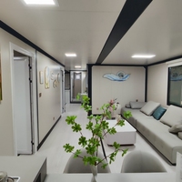 ZYBOX Maison Conteneur Extensible de Luxe 20ft 40ft avec Mur en Verre, Intérieur Modulaire Préfabriqué Ignifuge A1 en EPS pour le Marché Américain
