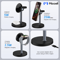 Chargeur sans fil magnétique 3-en-1 Miccell OEM 25W à charge rapide pour téléphones avec protection de contrôle de température pour montres