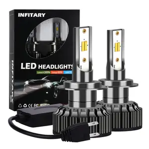 Infitary Hot Sale super bright A6 Car led headlight h3 h4 h7 9005 6500k Three Colors led car bulb