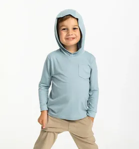 Custom Logo Lightweight New Materials 4-Way Stretch Kids Fishing Shirts Toddler Bamboo Shade Hoodie
