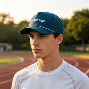 Gorra <span class=keywords><strong>de</strong></span> 5 Paneles con Logotipo Personalizado, <span class=keywords><strong>de</strong></span> Secado Rápido, para Correr, Transpirable, Perforada, Ligera, con Cuerda, para Deportes al Aire Libre, Venta al Por Mayor - Product Image 3