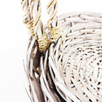 Panier à fleurs en osier, économique, à poignée haute, pour le rangement des fruits