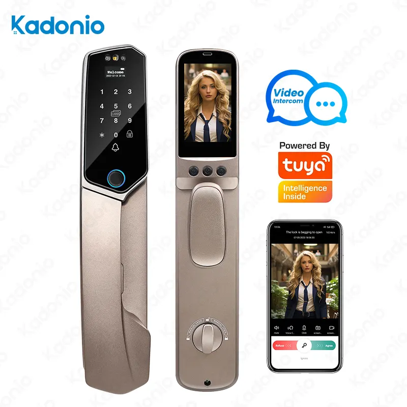 Kadonio elettronica esterna Tuya digitale riconoscimento del volto di riconoscimento intelligente della porta con la macchina fotografica