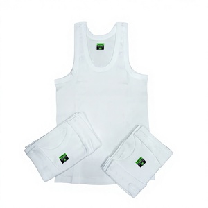 <b>Men's</b> Cotton Knitted Tank Tops Solid Color O-Neck Sleeveless Casual <b>Vest</b> Black Gray Olive <b>White</b> - Product Image 3