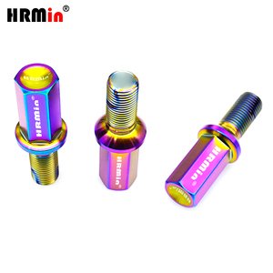 Hrmin कस्टम रंग टाइटेनियम स्क्रू व्हील बोल्ट M14 * 1.5 मिमी विस्तारित हेड ग्रा5 टाइटेनियम मिश्र धातु Ti-6Al-4V बॉल सीट स्थिति नई - Product Image 6
