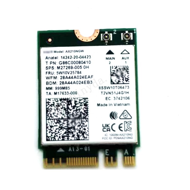 WiFi 6E AX210NGW NGFF Wireless Adapter for Desktop/Laptop for Win10/11