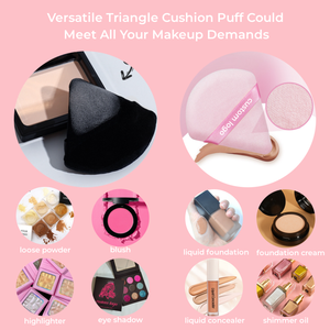 Triangle Velvet <b>Foundation</b> Powder Puff Double Side Washable Built in Sponge Makeup Puff - Product Image 2
