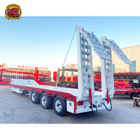 Semi-remorque plateau bas profil 60T 3 essieux personnalisée d'occasion avec suspension pneumatique, norme australienne KCV, remorque JOST 28T externe 12