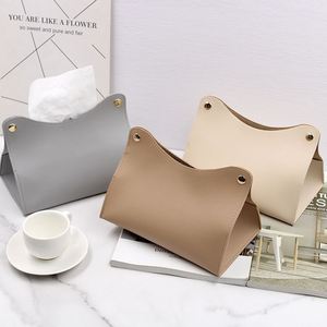 PU Leather Tissue Cover Rectangle Issue Holder Modern Tissue Box for Vanity Countertop <b>Night</b> <b>Stands</b> - Product Image 2