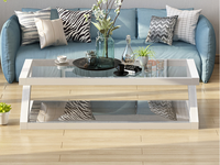 Table basse créative en verre trempé, carrée, en forme de Z, table de salon, nouveau modèle