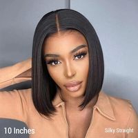 Peluca Larga Negra Natural 12A de Cabello Remy Brasileño Doble Trama HD Sin Gel 2x6 Dorada Lisa Cerrada al por Mayor