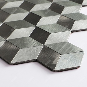 Vevor — moule gris métal argent, nouvelle décoration intérieure, salle de bains, 3d auto-<span class=keywords><strong>adhésif</strong></span> mural, écorce et bâton, carreaux de mosaïque - Product Image 5