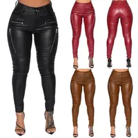 Women's PU Leather Skinny Pencil Pants, Plus Size
