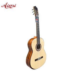 Aiersi, fábrica de China, tapa de abeto sólido hecha a mano de alta calidad con <span class=keywords><strong>guitarra</strong></span> clásica trasera <span class=keywords><strong>y</strong></span> lateral Santos - Product Image 1